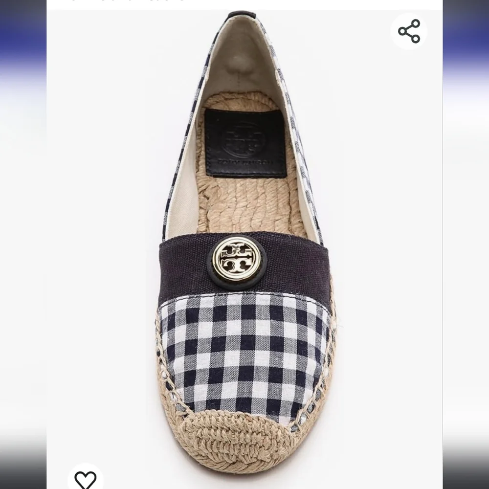 Tory Burch Beacher Brigh Navy Espidrilles Flats Jute Leather Designer #715 - Picture 6 of 16